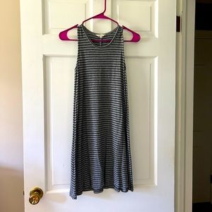 COPY - Madewell Black and Grey Striped Swing Dress XXS